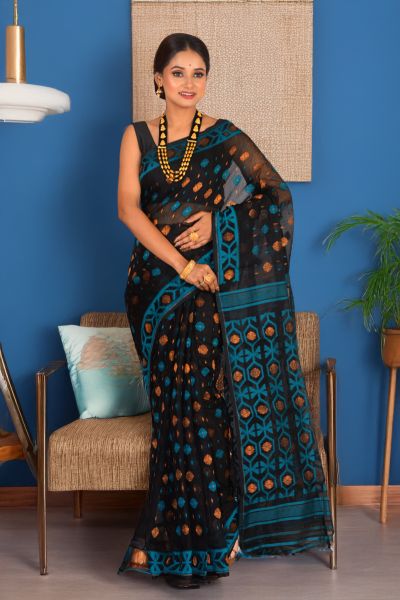 Soft Dhakai Jamdani Saree (adi88426)