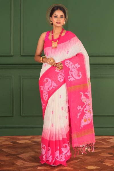 Linen Cotton Saree (adi88433)