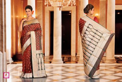 Pure Pashmina Benarasi Silk Saree (adi84236)