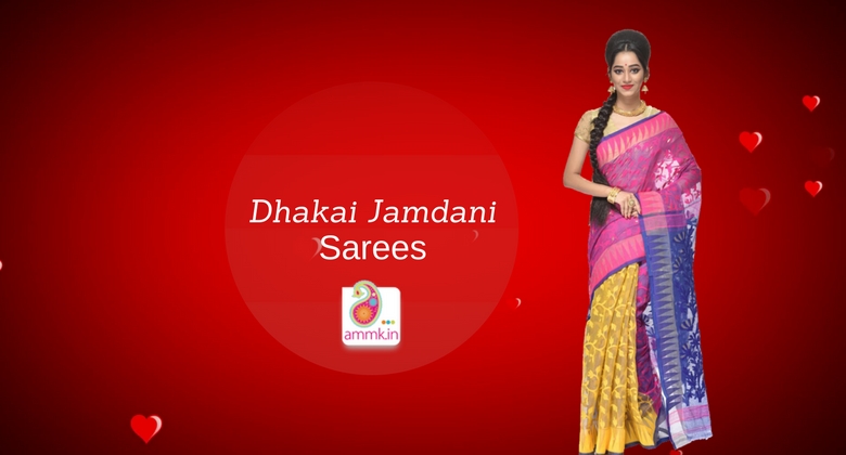 Fine Muslin Dhakai jamdani Saree from Bengal