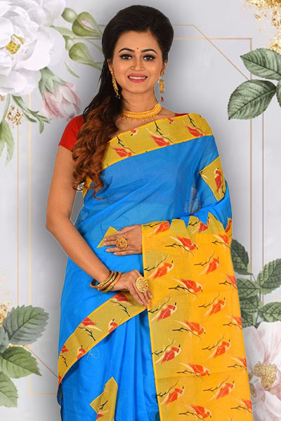 Applic Cotton Saree