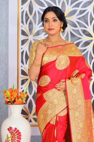 Rani Color Kanchipuram Silk Saree